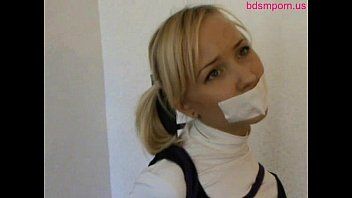Cute blameless legal age teenager beauty frogtied and tape gagged
