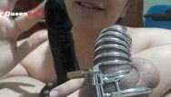 Cuckold training - jerking one more wang in front of my chastity serf